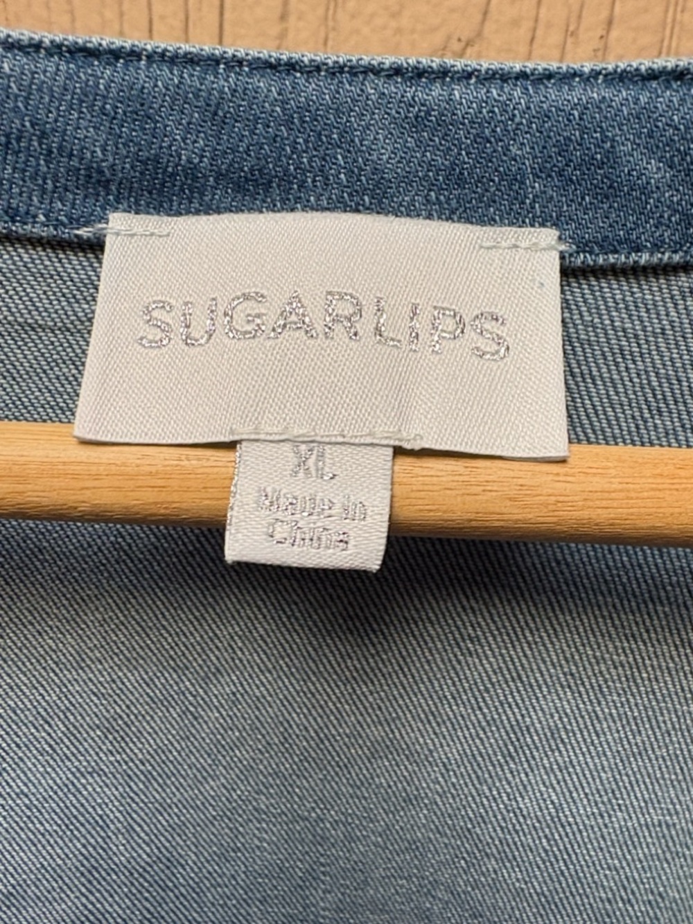 Sugarlips Blue Denim V-Neck Mini Dress - Picture 13 of 13